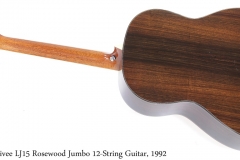 Larrivee LJ15 Rosewood Jumbo 12-String Guitar, 1992 Full Rear View