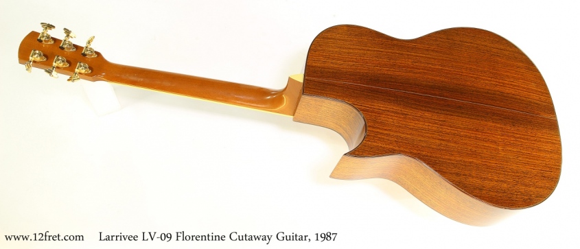 Larrivee LV09 Florentine Cutaway Guitar, 1987 Full Rear View