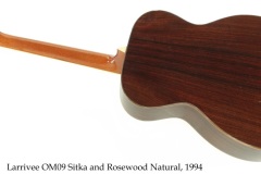 Larrivee OM09 Sitka and Rosewood Natural, 1994 Full Rear View