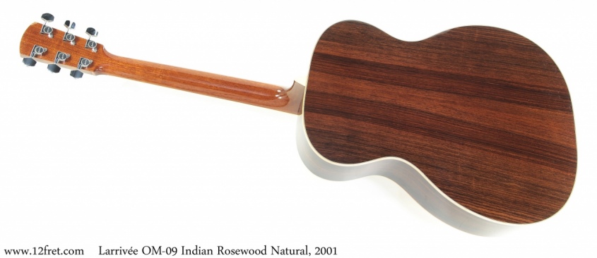 Larrivee OM-09 Indian Rosewood Natural, 2001 Full Rear View