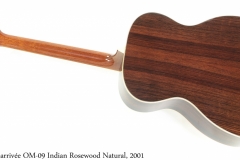 Larrivee OM-09 Indian Rosewood Natural, 2001 Full Rear View