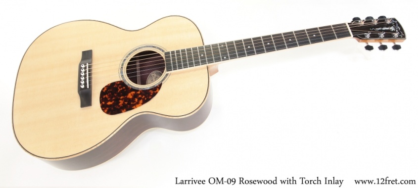Larrivee OM-09 Rosewood with Torch Inlay Full Front View