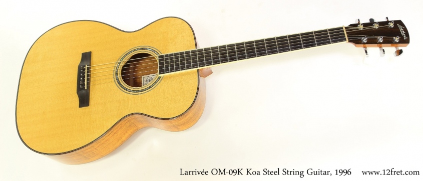 Larrivée OM-09K Koa Steel String Guitar, 1996   Full Front View