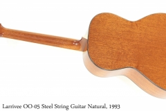 Larrivee OO-05 Steel String Guitar Natural, 1993 Full Rear View
