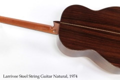 Larrivee Steel String Guitar Natural, 1974 Full Rear View