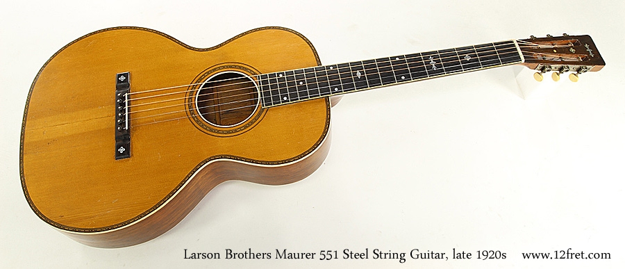 Larson Brothers Maurer 551 Steel String Guitar, late 1920s  Full Front View