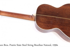 Larson Bros. Prairie State Steel String Brazilian Natural, 1930s Full Rear View