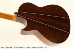 William Laskin 7-String Acoustic Guitar, 1992   Back View