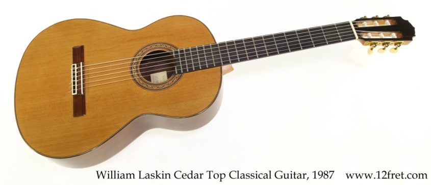 William Laskin Cedar Top Classical Guitar, 1987 Full Front View