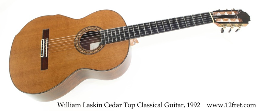 William Laskin Cedar Top Classical Guitar, 1992 Full Front View