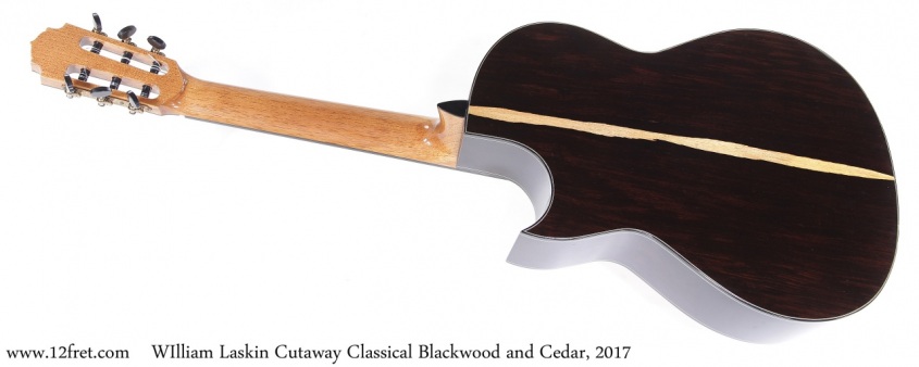 WIlliam Laskin Cutaway Classical Blackwood and Cedar, 2017 Full Rear View