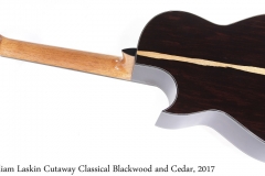 WIlliam Laskin Cutaway Classical Blackwood and Cedar, 2017 Full Rear View