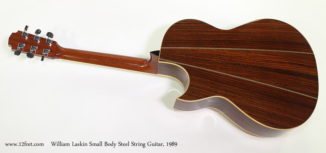 William Laskin Small Body Steel String Guitar, 1989 Full Rear View