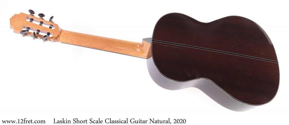 Laskin Short Scale Classical Guitar Natural, 2020 Full Rear View