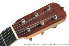 Lenny Breau's Ramirez 1a Flamenco Guitar, 1961 Head Front View