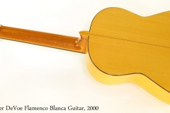Lester DeVoe Flamenco Blanca Guitar, 2000  Full Rear View