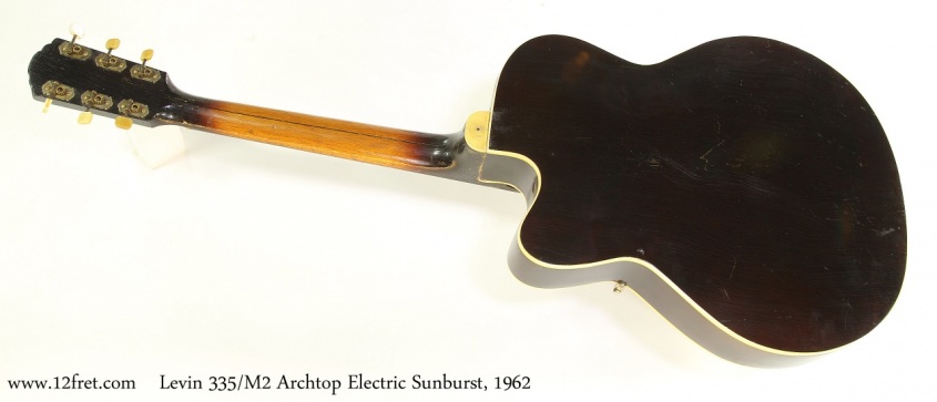 Levin 335/M2 Archtop Electric Sunburst, 1962 Full Rear View