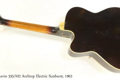 Levin 335/M2 Archtop Electric Sunburst, 1962 Full Rear View
