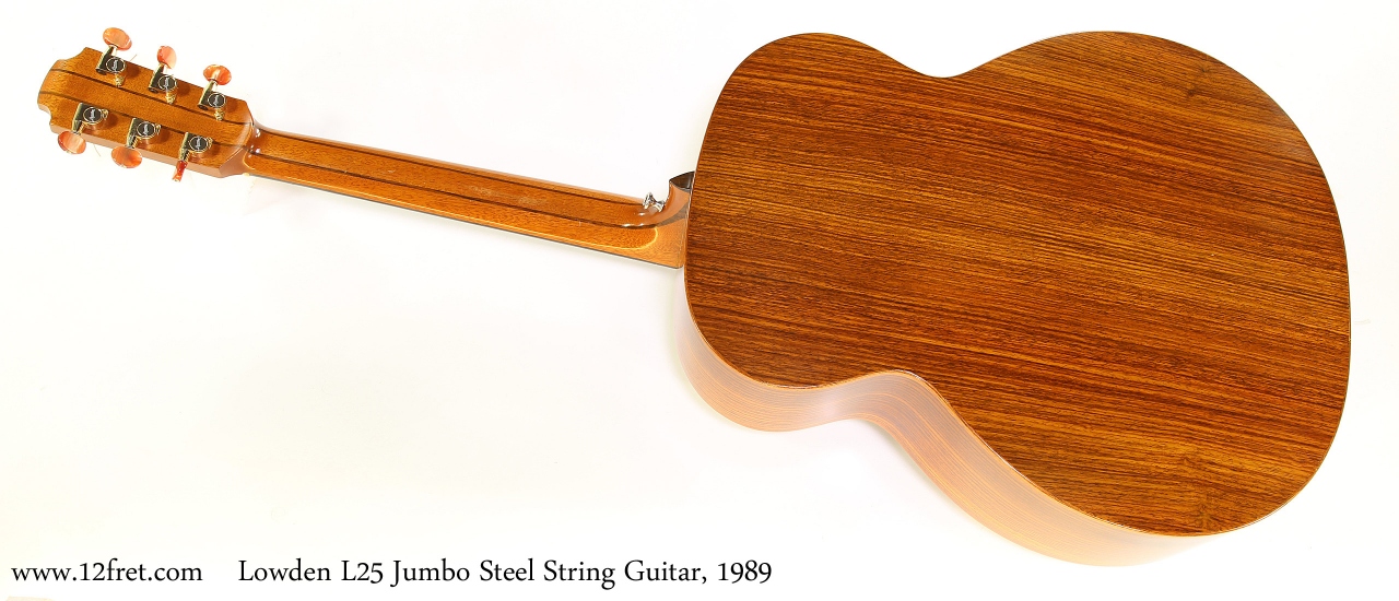 Lowden L25 Jumbo Steel String Guitar, 1989 Full Rear View