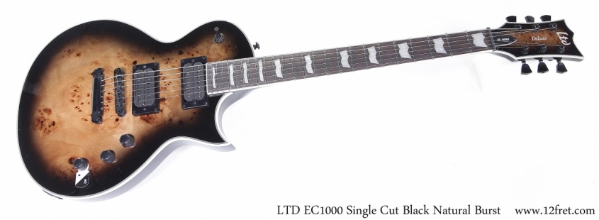 LTD EC1000 Single Cut Black Natural Burst Full Front View