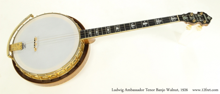 Ludwig Ambassador Tenor Banjo Walnut, 1926 Full Front View