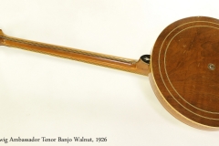 Ludwig Ambassador Tenor Banjo Walnut, 1926 Full Rear View