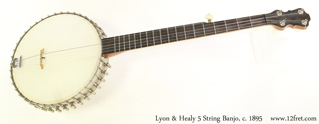 Lyon & Healy 5 String Banjo, c. 1895 Full Front View
