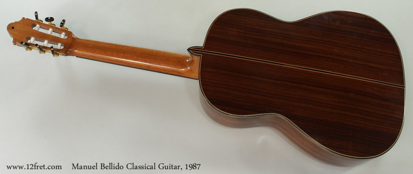 Manuel Bellido Classical Guitar, 1987 Full Rear View