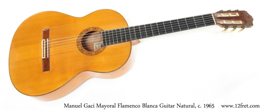 Manuel Gaci Mayoral Flamenco Blanca Guitar Natural, c.1965 Full Front View