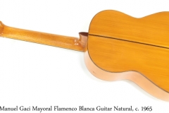 Manuel Gaci Mayoral Flamenco Blanca Guitar Natural, c.1965 Full Front View