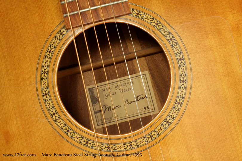 Marc Beneteau Steel String Acoustic 1993 label