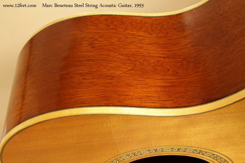 Marc Beneteau Steel String Acoustic 1993 side repair