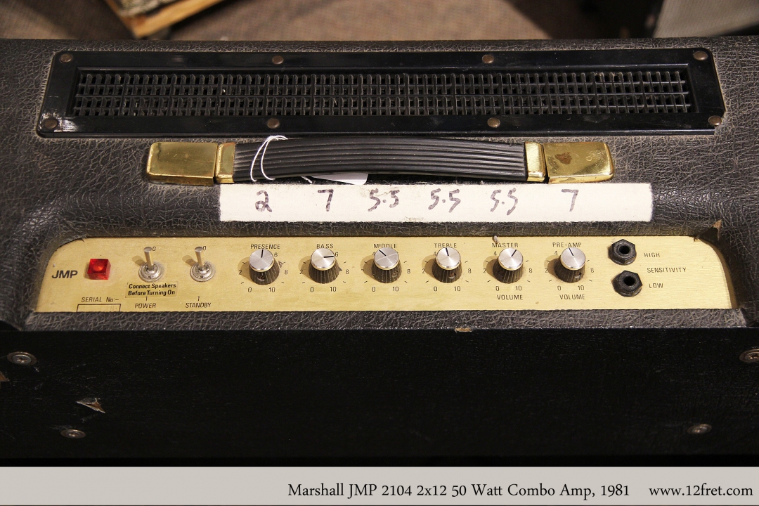 Marshall JMP 2104 2x12 50 Watt Combo Amp, 1981 Control Panel View