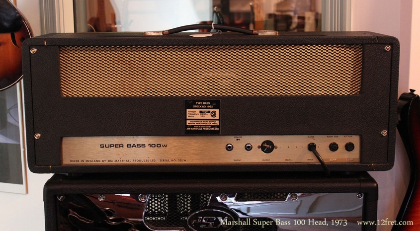 Marshall Super Bass 100 Head, 1973 Full Rear View