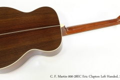 C. F. Martin 000-28EC Eric Clapton Left Handed, 2013  Full Rear View