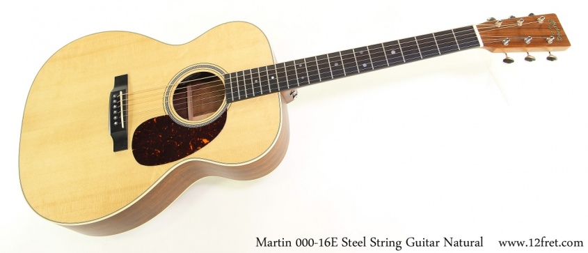Martin 000-16E Steel String Guitar Natural Full Front View