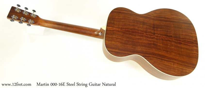 Martin 000-16E Steel String Guitar Natural Full Rear View