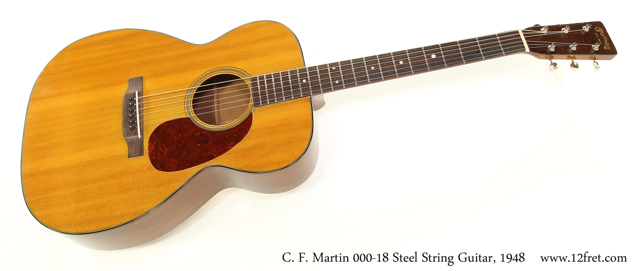 C. F. Martin 000-18 Steel String Guitar, 1948   Full Front View