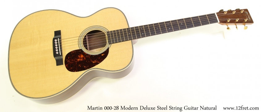 Martin 000-28 Modern Deluxe Steel String Guitar Natural Full Front View