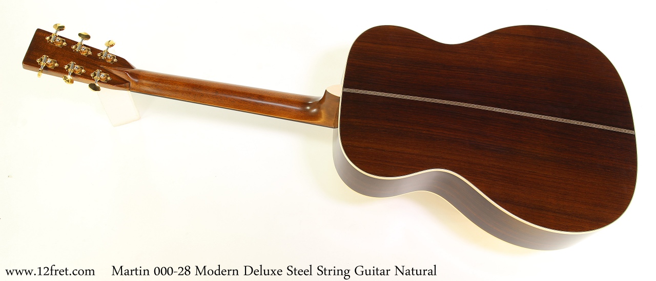 Martin 000-28 Modern Deluxe Steel String Guitar Natural Full Rear View