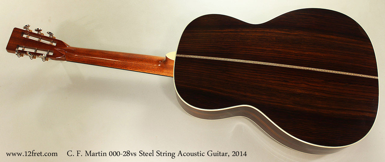 C. F. Martin 000-28vs Steel String Acoustic Guitar, 2014 Full Rear View