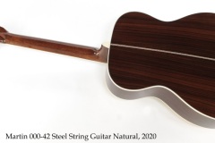 Martin 000-42 Steel String Guitar Natural, 2020 Full Rear View