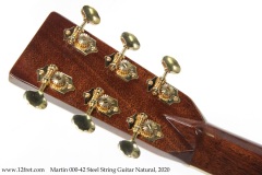 Martin 000-42 Steel String Guitar Natural, 2020 Head Rear View