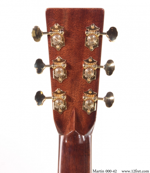 Martin 000-42 Standard Series Steel String Guitar Natural Head Rear View