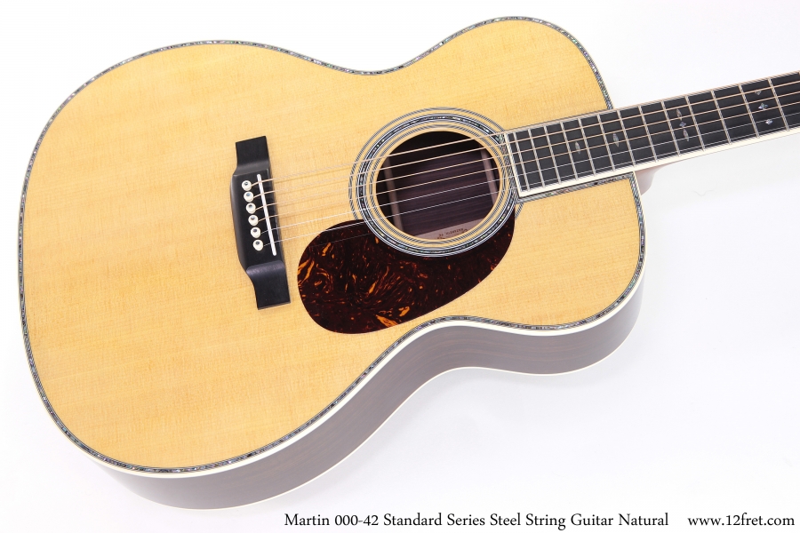 Martin 000-42 Standard Series Steel String Guitar Natural Top View
