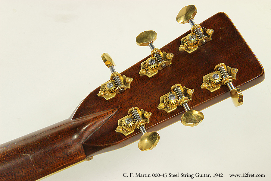 C. F. Martin 000-45 Steel String Guitar, 1942 Head Rear View