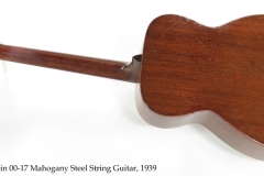 Martin 00-17 Mahogany Steel String Guitar, 1939 Full Rear View