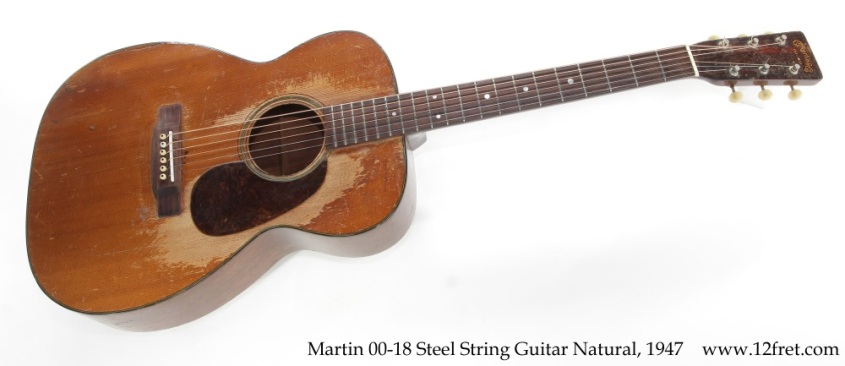 Martin 00-18 Steel String Guitar Natural, 1947 Full Front View