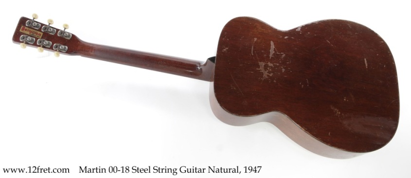 Martin 00-18 Steel String Guitar Natural, 1947 Full Rear View