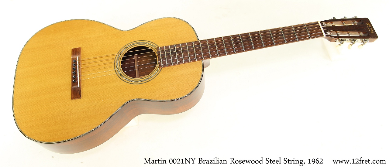 Martin 0021NY Brazilian Rosewood Steel String, 1962 Full Front View